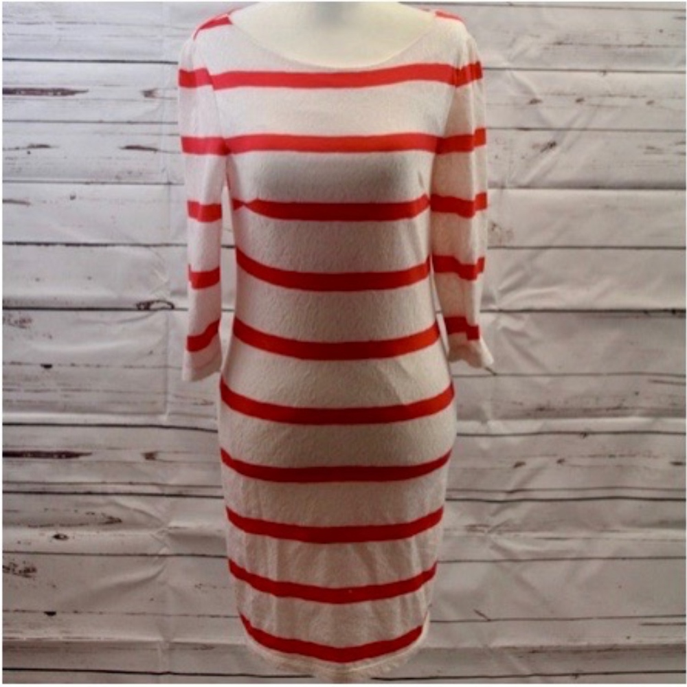 Orange Striped Forever 21 Tight Fit Dress